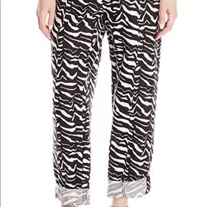 Calvin Klein Zebra Print Linen Pull On Pants